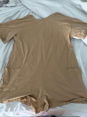 Relaxed Pocket Romper - Tan